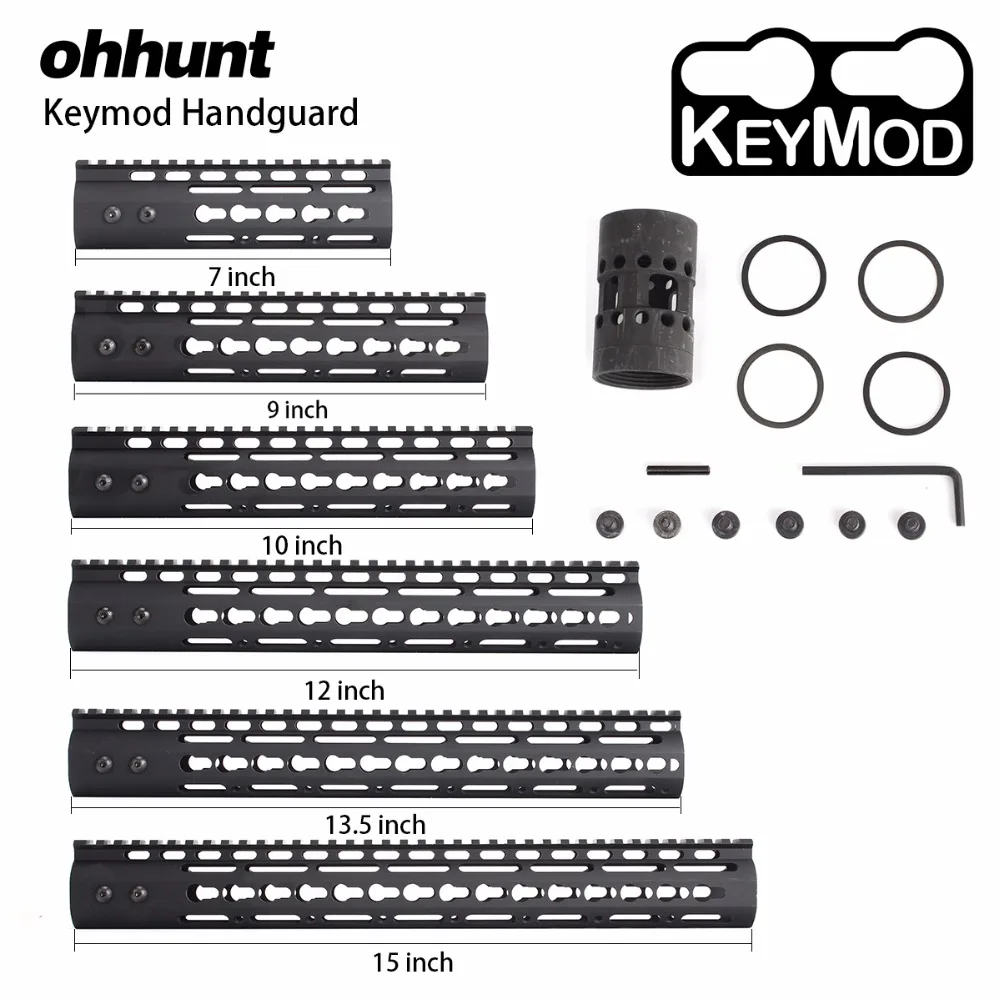 Ohhunt AR15 свободном тонкий Стиль 7 &quot9&quot 10 &quot12&quot 13 5 &quot15&quot Keymod ствольная накладка