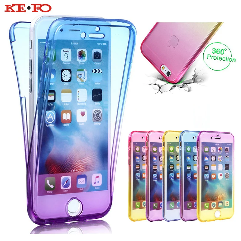 

KEFO 360 Full Case Gradient TPU Cover For Samsung Galaxy Note 8 S6 S7 Edge S8 S9 Plus A3 A5 A7 2017 A8 Plus 2018 J3 J5 J7 2017