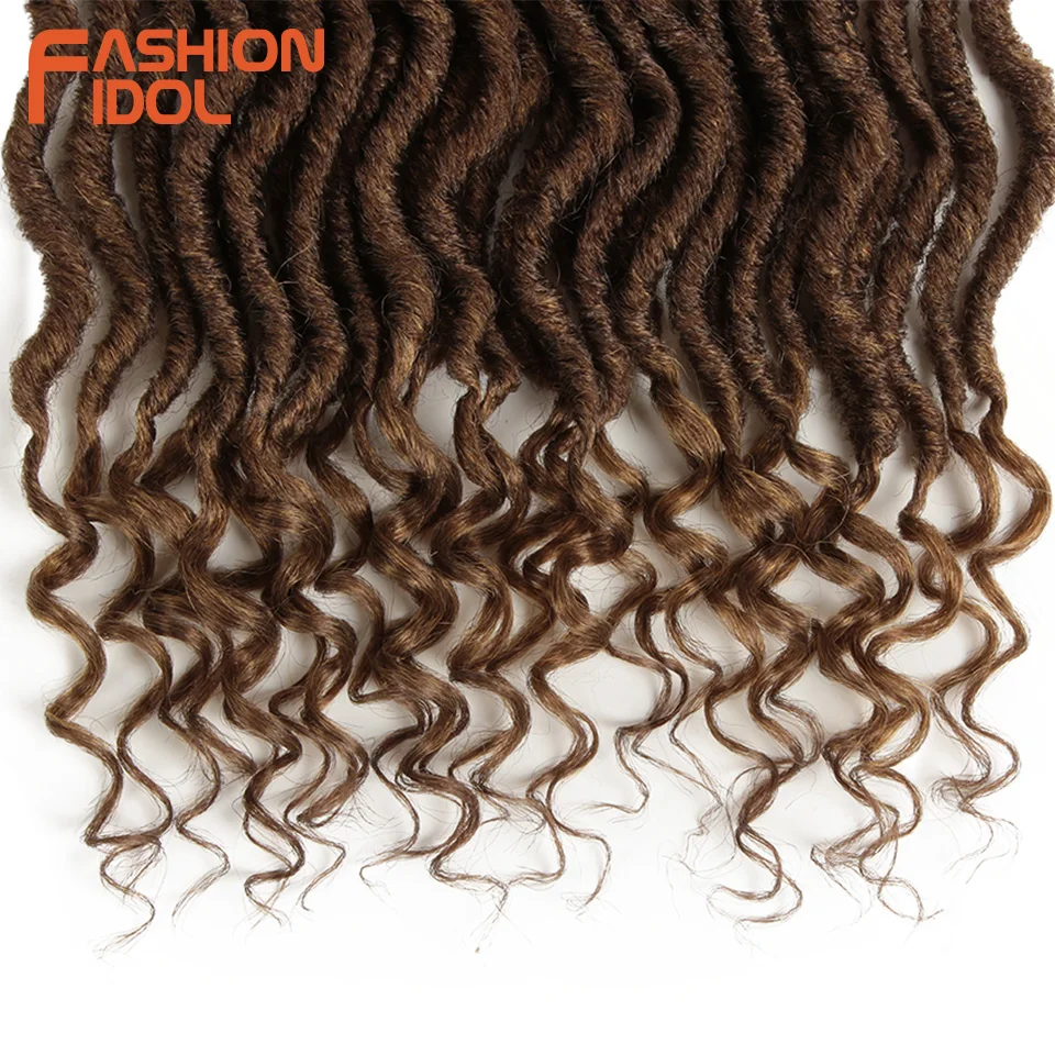 Мода IDOL Faux Locs Crotchet волосы для наращивания 20 дюймов вязанные крючком косички мягкие натуральные синтетические волосы Омбре синие коричневые волосы косички