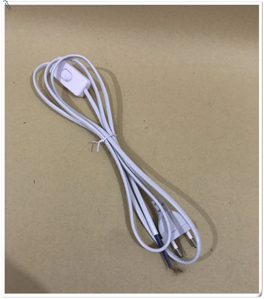 

5pcs Switch on line Cable 1.8m On Off Power Cord For LED Lamp with Switch US EU Plug Light Switching White Wire Extension