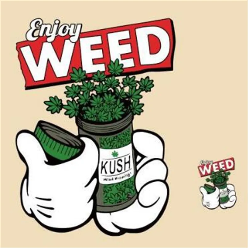 T shirt patch Diy enjoy weed 265mm pattern brand logo iron on patches