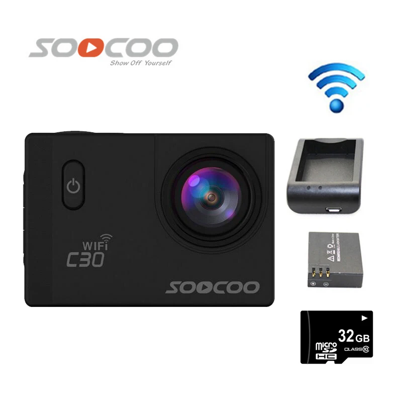  Free Shipping32GB SOOCOO C30 WiFi Full HD 1080P 2.0 inch LCD NTK96660 Waterproof Sports DV+Extra 1p