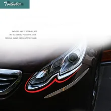 Tonlinker 2 Pcs Car Styling ABS Chrome Front Headlights Lights Eyebrow Cover Case Stickers for Peugeot 2008 2014 Accessories