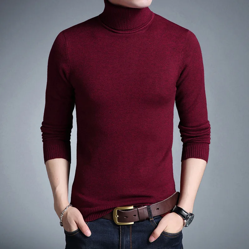 

2019 Fashion Brand New Turtleneck Sweater Men Mens Pullover Slim Fit Jumpers Knitred Autumn Casual Men Clothes Pull Homme