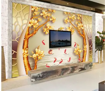 

3d customized wallpaper wallpaper for 3d 3D golden tree mural backdrop curtain living 3d wallpaper Home Decoration