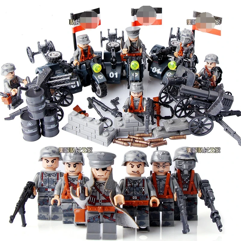 

WW2 LegoINGlys German Blitzkrieg Motorized Infantry Regiment World War Army soldiers Weapons Guns Military Building Blocks