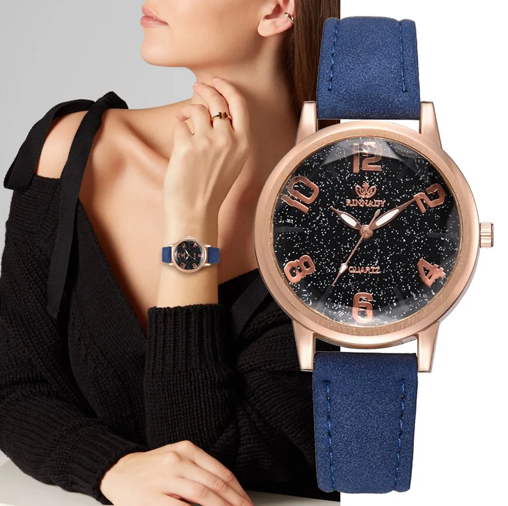 

Luxury Temperament Lady Irregular Mirror Leather Belt Watch Analog Quartz Watch Wrist Watch Women Clock reloj