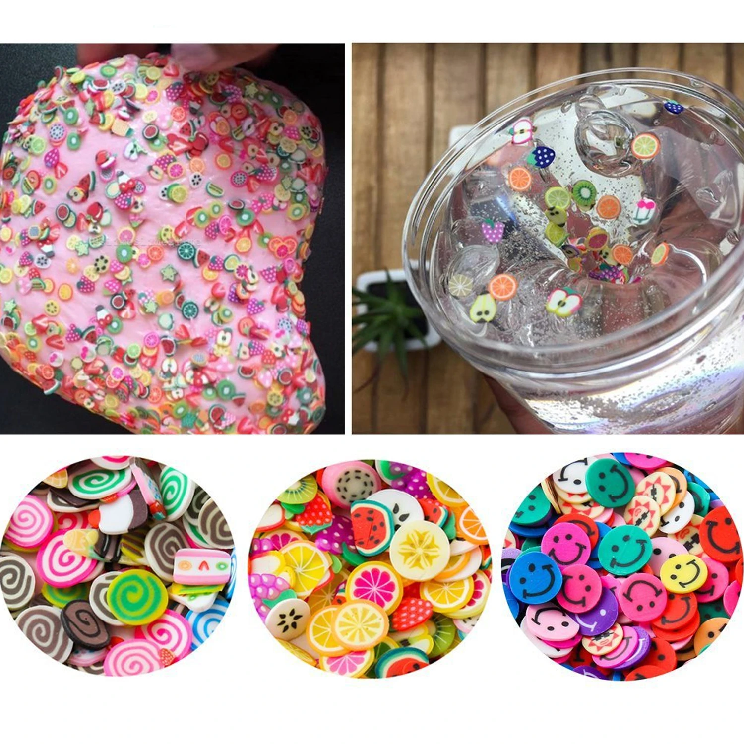 62 шт Slime делая инструменты набор красочные бусины конфетти фруктовый ломтик для детей DIY самодельные поделки