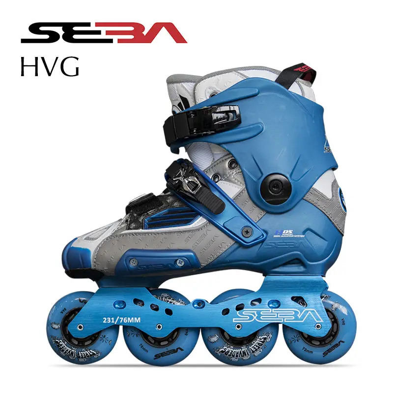 Japy Skate оригинальные SEBA HVG SEBA высокие блестящие Взрослые роликовые коньки обувь для катания на роликах скольжение слалом FSK Patines Adulto - Цвет: Синий