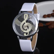 BXboxue Brand Women Quartz Hollow Musical Note Style leather WristWatch Fashion Ladies Gfit Casual watch Female Relogio Feminino