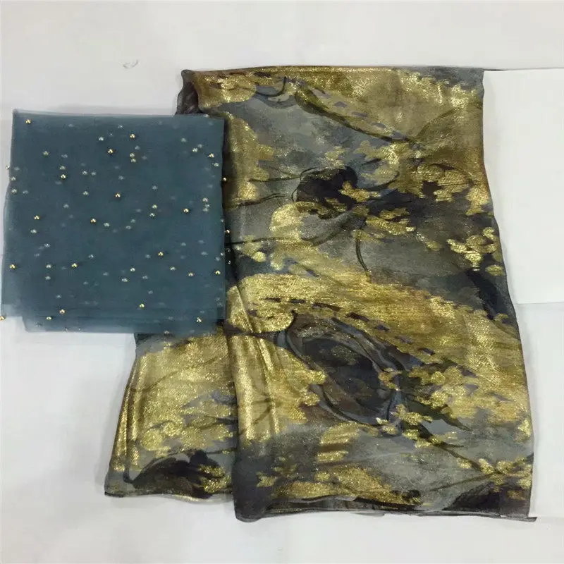 

most beautiful Silk lace Fabric Satin For Dress new arrival African silk fabric good quality for gold ! J30839