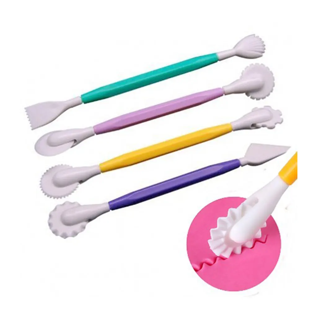 

4PCS/Set Sugar Craft Fondant Cake Pastry Carving Cutter Chocolate Decorating Clay Modelling Plastic Baking Tool