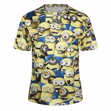 2016 Women T-shirts Cute T Shirt Modern Womens Tees HD 3D Funny Cartoon Despicable Me Print Casual Tops Clothes