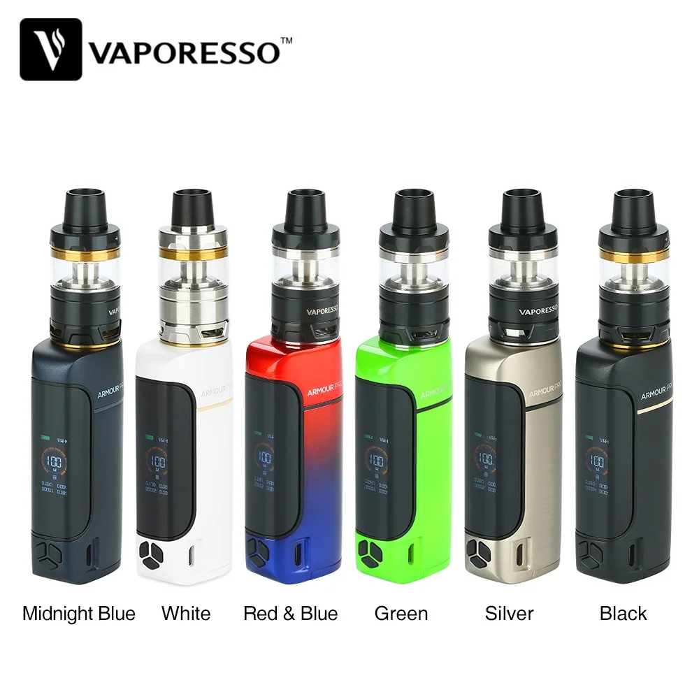 Original Vaporesso armadura Pro 100 W TC Kit con 5 ml/2 ml de tapa del tanque de bebé y 0,96 pulgadas pantalla colorida E-cig Vape Kit sin batería - 1