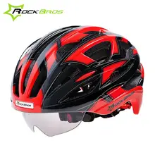 ROCKBROS 56-62cm Adjustable Cycling Bike Helmet With 3 Lenses Goggles EPS & PC Mountain Riding Bicycle Helmet with Sun Glasses