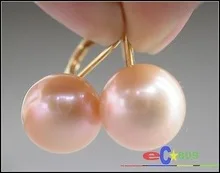 Прекрасный тонкий 12 мм розовый круглый пресноводный жемчуг серьги оптом(1 пара) крючок серьги marvel чокер