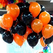 10 pcs/lot 10 pouces blanc noir Orange Ballon Latex Baloons noël fête de mariage fournitures Ballons Halloween Ballon balao jouets(China)