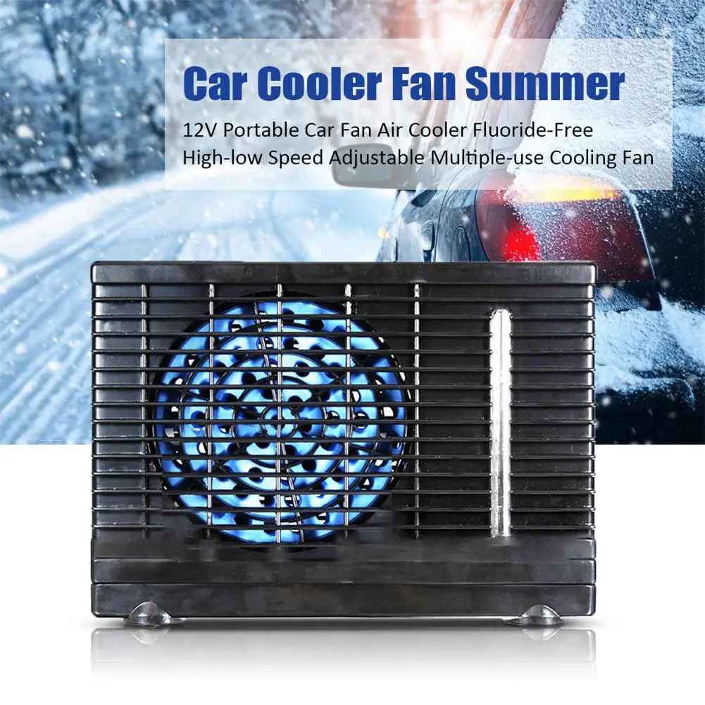 

12V Portable Car Fan Air Cooler Fluoride-Free High-low Speed Adjustable Multiple-use Cooling Fan