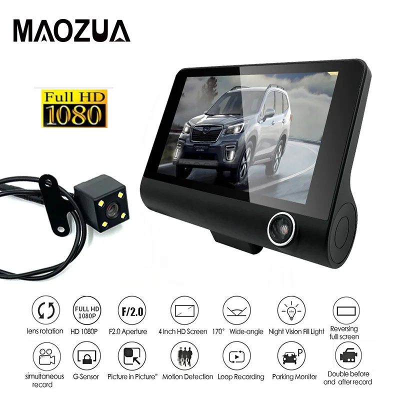 Автомобильный видеорегистратор Maozua 1080HD ночного видения 4 0 дюйма с двумя