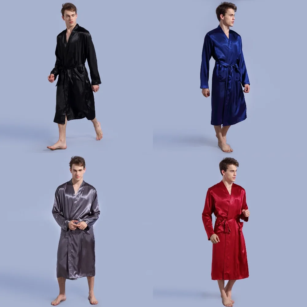 DongKing, мужской халат, длинный рукав, на заказ, искусственный шелк, халаты, кимоно, халат для жениха, принт, блестящий логотип, Mr Robe, команда, подарок для жениха