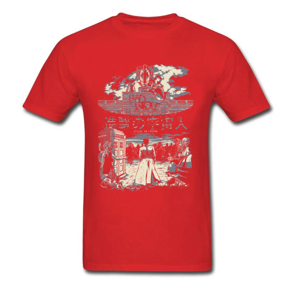 attack on london 8801 April FOOL DAY Cotton Round Collar Tops T Shirt Short Sleeve Simple Style Tee-Shirt Graphic Top T-shirts attack on london 8801 red