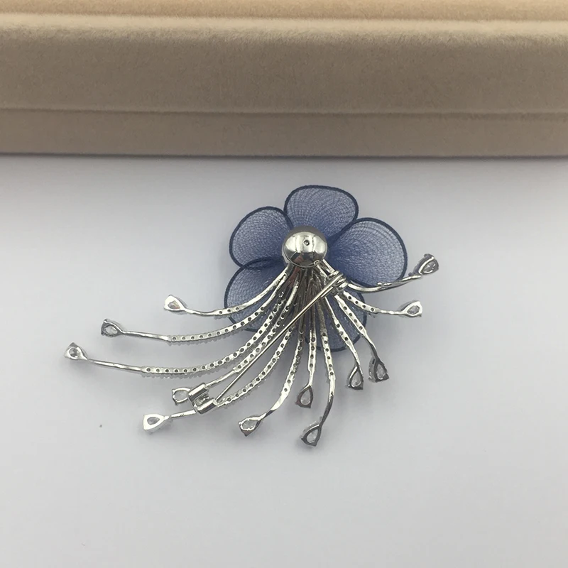 Sinya Natural Pearl Brooch high luster with white Gold plated Brooches New arrival 2018 Pearls color pink purple white optional (3)
