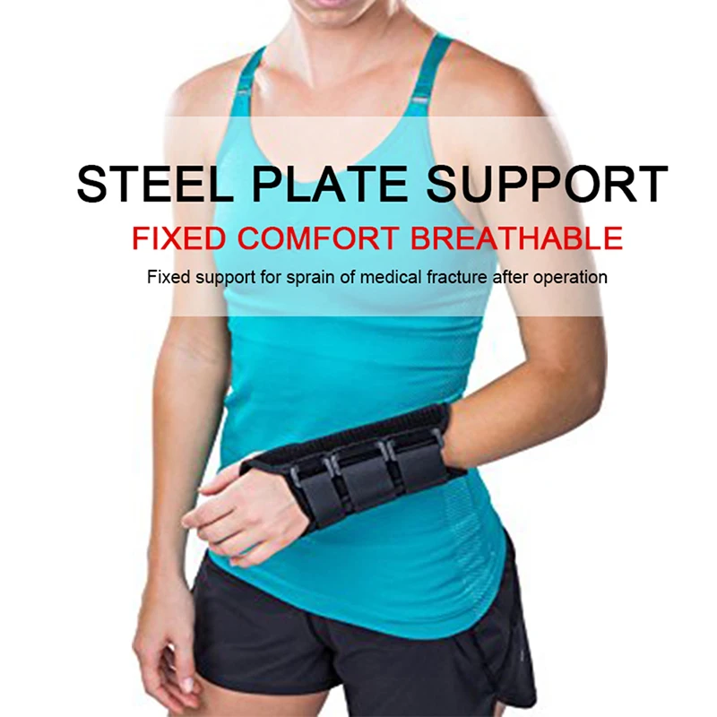 A Pair Of Steel Plate Support Wrist Elbow Training Wristband Fixed Breathable Fracture Sprain