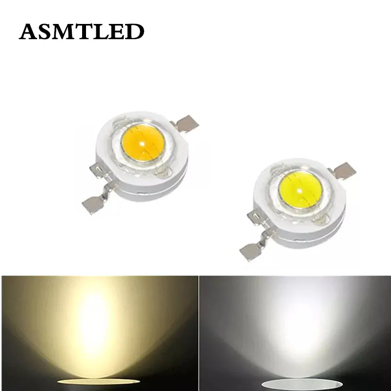 

10pcs 100pcs Real Full Watt CREE 1W 3W High Power LED lamp Bulb Diodes SMD 110-120LM LEDs Chip For 3W - 18W Spot light Downlight