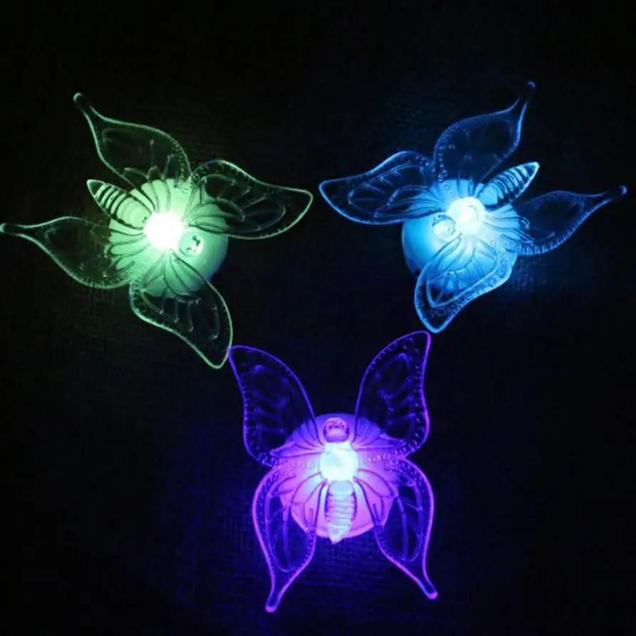 MUQGEW 10 Pcs Wall Stickers Butterfly LED Lights Wall Stickers 3D House