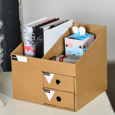 Коробки для хранения и ящики organizador rangement простая Крафт Бумага Настольная коробка