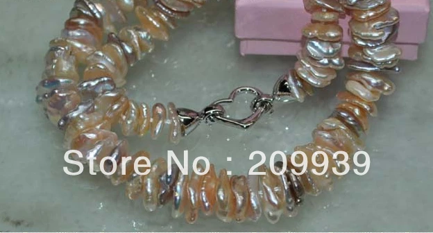 

huij 002873 Baroque 18" 10-16mm Multicolor KeShi pearl necklace