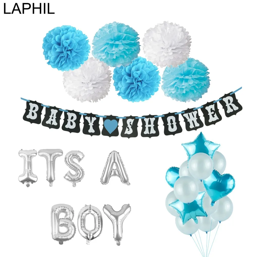 Laphil Blue Pink Baby Shower Banner Its A Boy Girl Bunting Garland