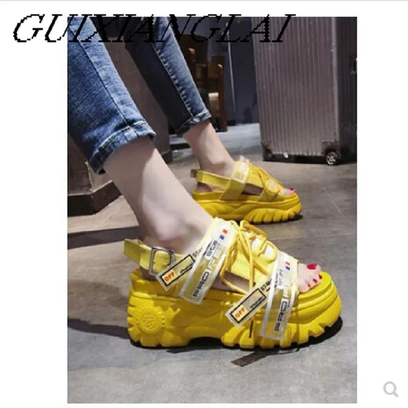 

Net Red Sandals Daisy Summer Fairy Wind Slope heel 2019 New Baitao Muffin Thick Bottom Leisure Increased Beach Roman Shoes