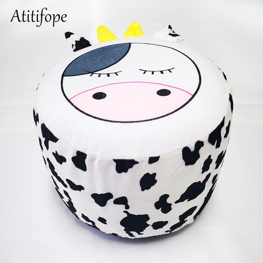 Inflatable chair PVC inflatable stool for cows cartoon animal sofa embroidered children's chairs baby chair with velvet bag