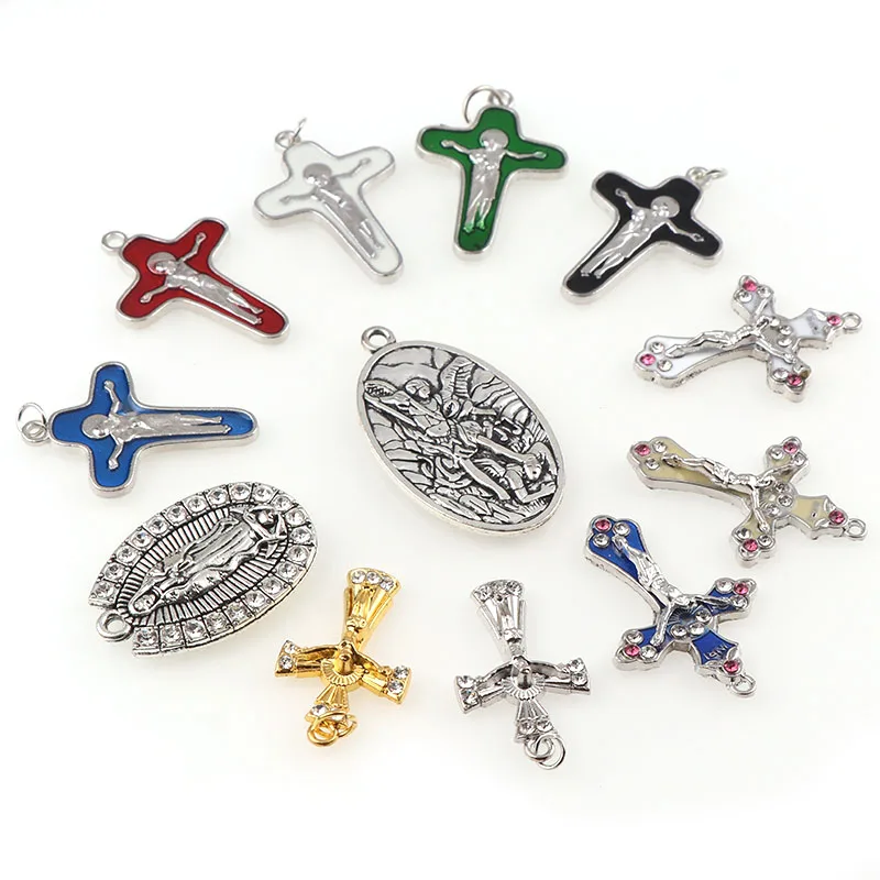 Религиозные подвески крест одно отверстие ожерелье звено Шарм Подвески Ювелирных изделий DIY ювелирные аксессуары