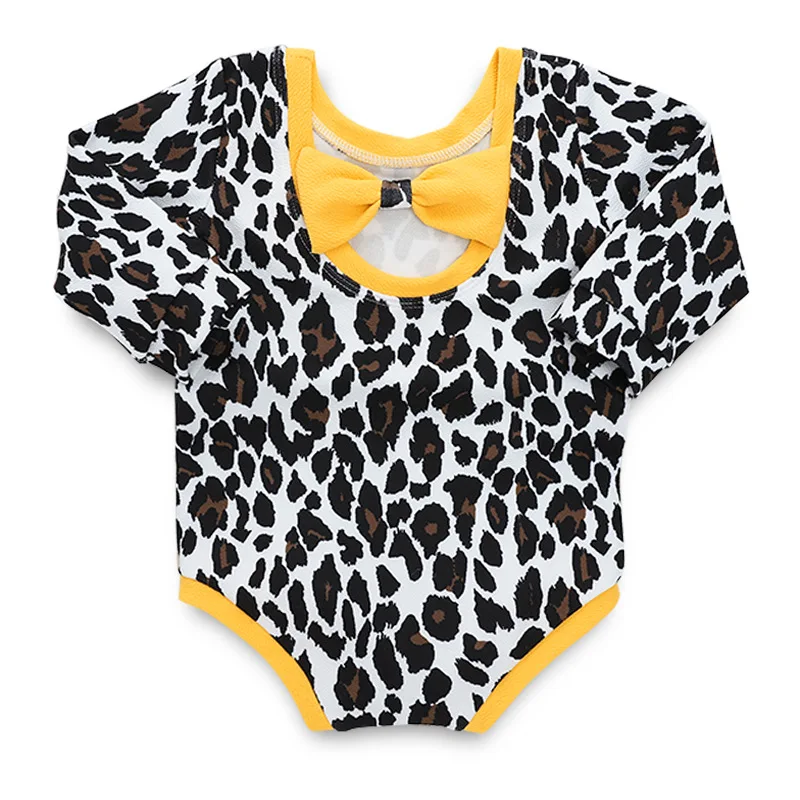 Harga 2019 Baru Fashion Bayi Gadis Leopard Baju Kawaii Bow Lengan Panjang Baru Lahir Onesie Bayi Pakaian Musim Semi 9 24 Bulan anak Perempuan