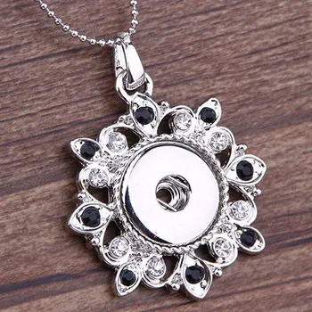 

10pcs/lot Interchangeable DIY 18mm new flower Snaps Jewelry Metal snap new button Pendants Necklace