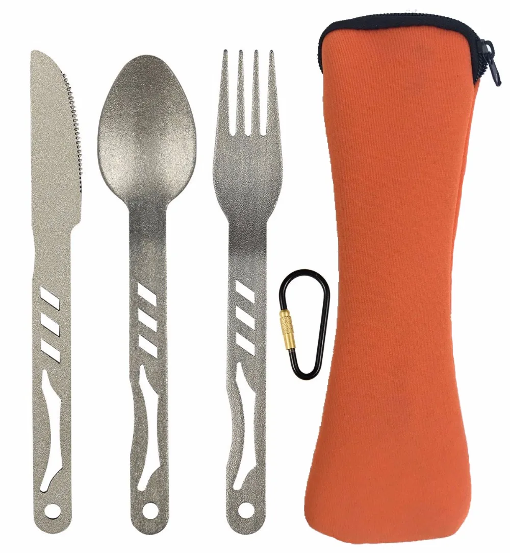 3 In 1 Camping Utensil Stainless Steel Fork Knife Spoon Bottle Opener