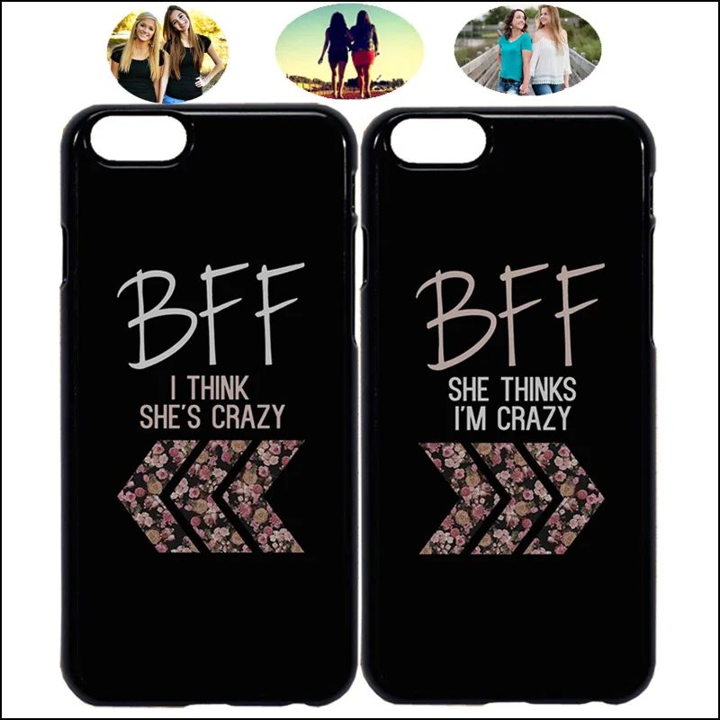 BFF цветочный чехол для телефона Crazy Best Friends черный iPhone Xs Max 7 8Plus 6 Samsung Galaxy S10 S9Plus S7Edge +