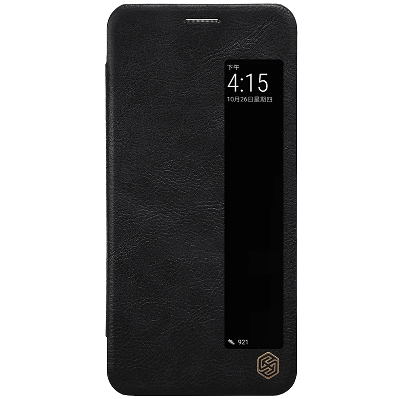 black Для huawei P20 Pro флип-чехол Nillkin роскошный кожаный смарт-чехол с окошком для huawei P 20 pro полная защита чехол для телефона оболочка - Цвет: black