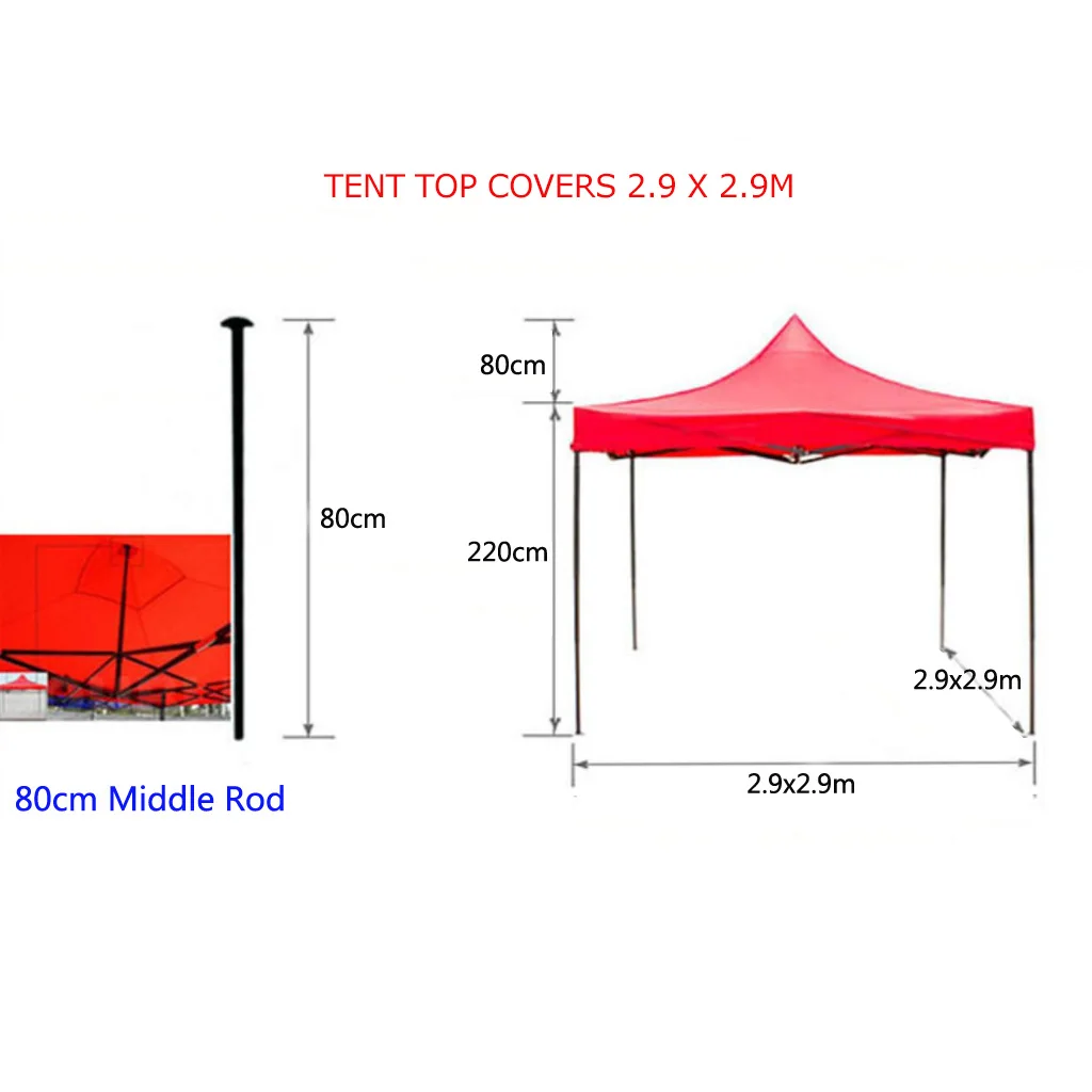 Водонепроницаемый тент верхняя крышка Открытый Кемпинг тент навес верхняя замена крышки 420D Оксфорд УФ Защита сад Рыбалка 2,9x2,9 м