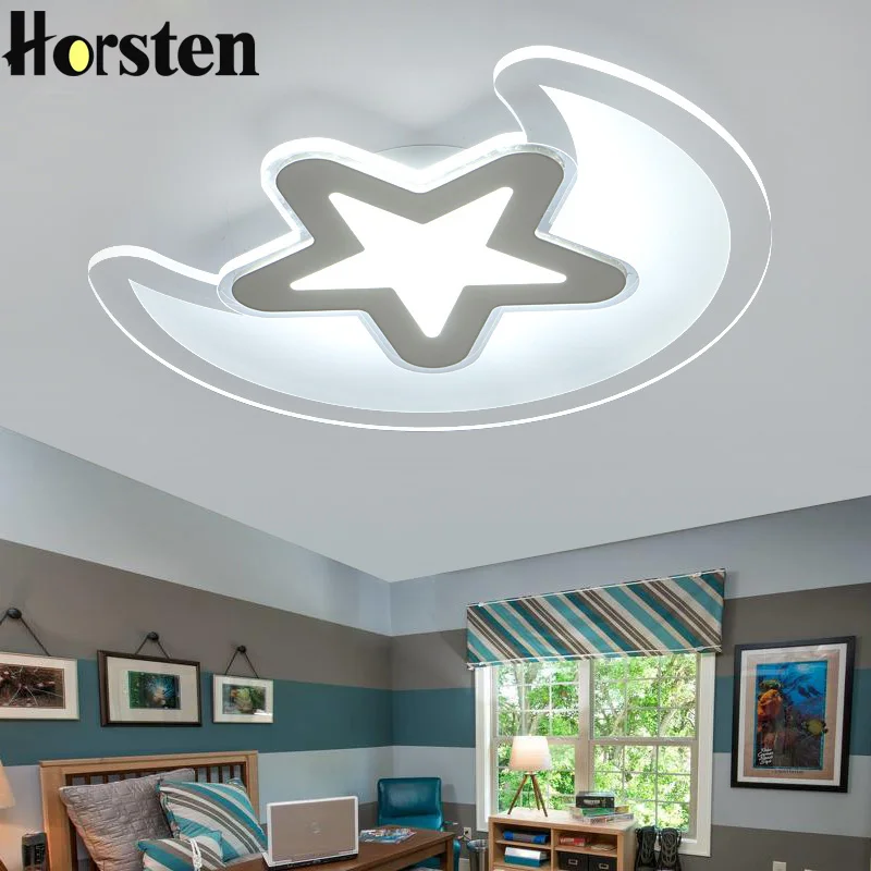 

Horsten Modern Minimalist Star Moon LED Ceiling Light Baby Kids Child Room Lights Ceiling Lamp Creative Bedroom Decoration Light