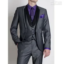 Западный свадьба жених смокинг дружки / жених платье / мужчины приталенный fit костюмы / официальный мужчины блейзер( куртка+ брюки+ жилет+ перевязка