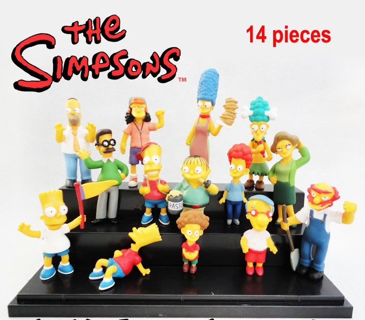 Anime model 6 12cm 14pcs set The simpsons New simpsons family collection figure font b toy