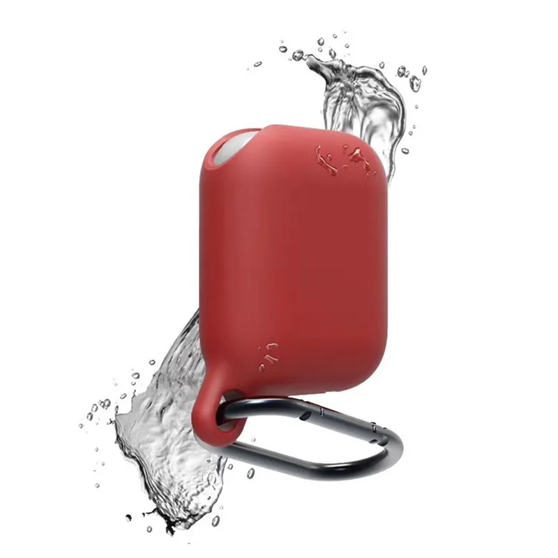 Беспроводные наушники, водонепроницаемая из мягкого силикона, защитный чехол, полное покрытие, защита от царапин и падения для Airpod - Цвет: Red