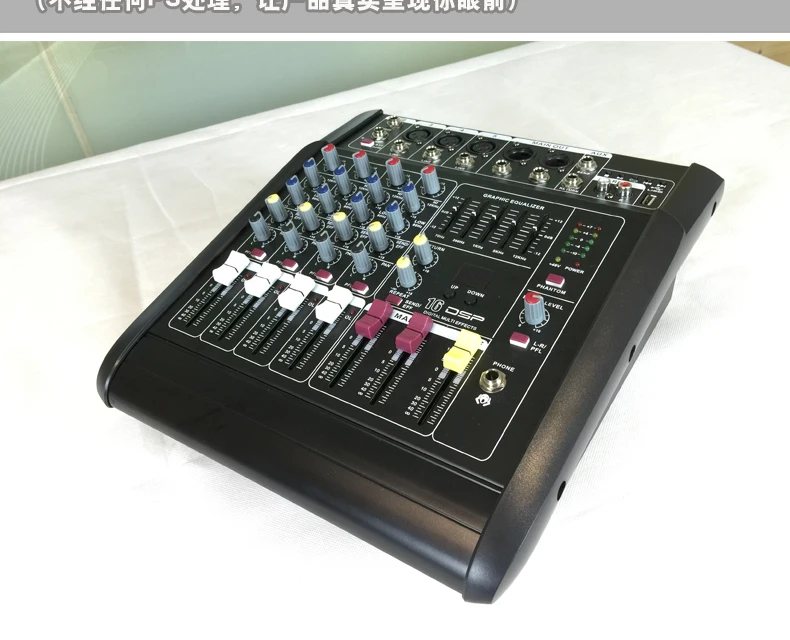

Professional 4 channel usb high power dj mixer with 2*300W power amplifier with display 16DSP reverb 48V phantom power