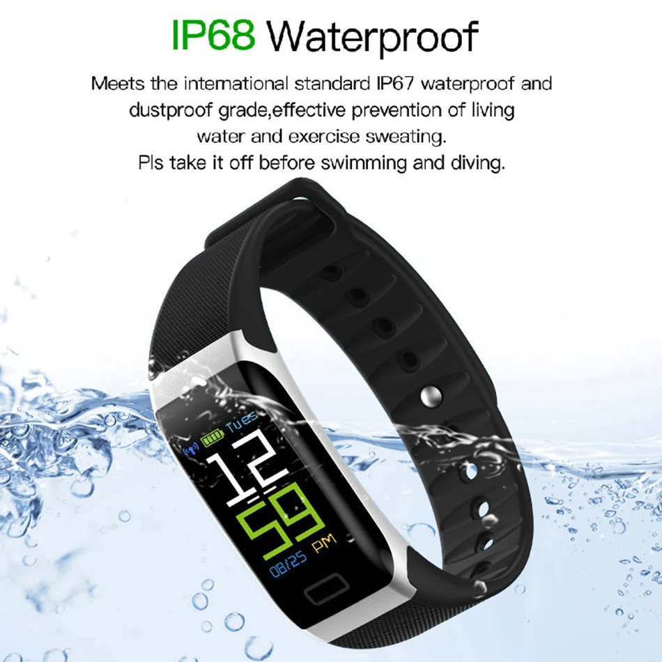 R7 цветной Bluetooth Смарт-Браслет спортивный браслет монитор сердечного ритма кровяное давление кислород IP68 Водонепроницаемый умный Браслет для плавания
