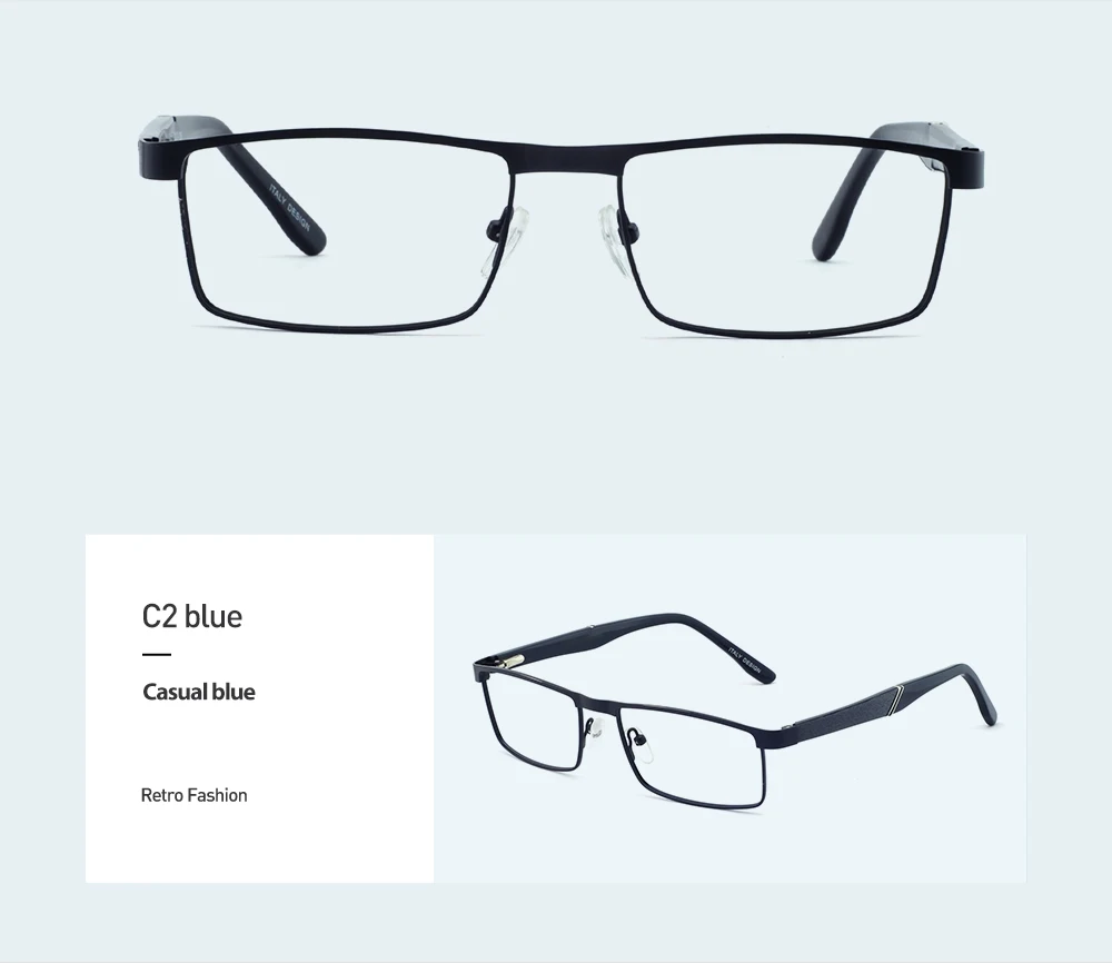 Анти-синий луч компьютерные очки мужские черные фотохромные прозрачные очки близорукость прогрессивные металлические оправы для очков Маре AZZURO OC3025