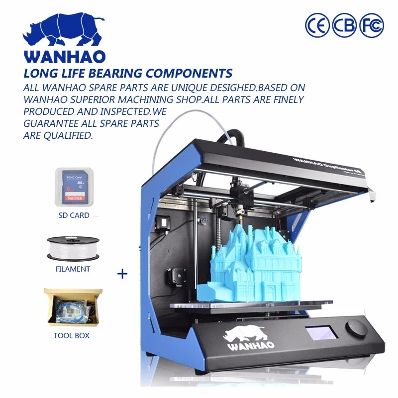 Китай поставщик Wanhao D5S мини 3D цветной лазерный принтер машина с PLA ABS нити дешевая Заводская цена высокое качество