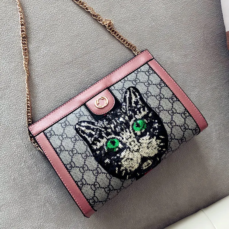

Luxury Brand Designer Women Bag Sequin cat Handbags For Women Shoulder Bags Crossbody Leather Ladies Handbags 2019 Tote Female